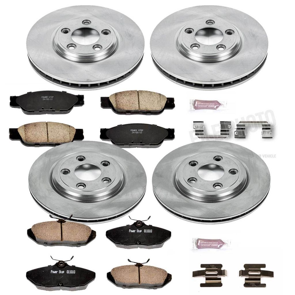 PowerStop KOE1352 - OE Stock Replacement Brake Pad and Rotor Kit