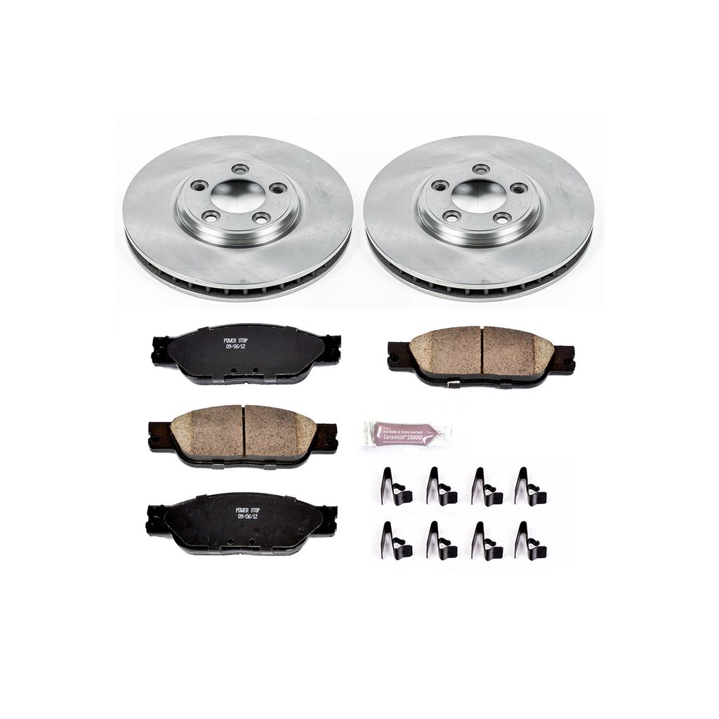 PowerStop KOE1353 - OE Stock Replacement Brake Pad and Rotor Kit