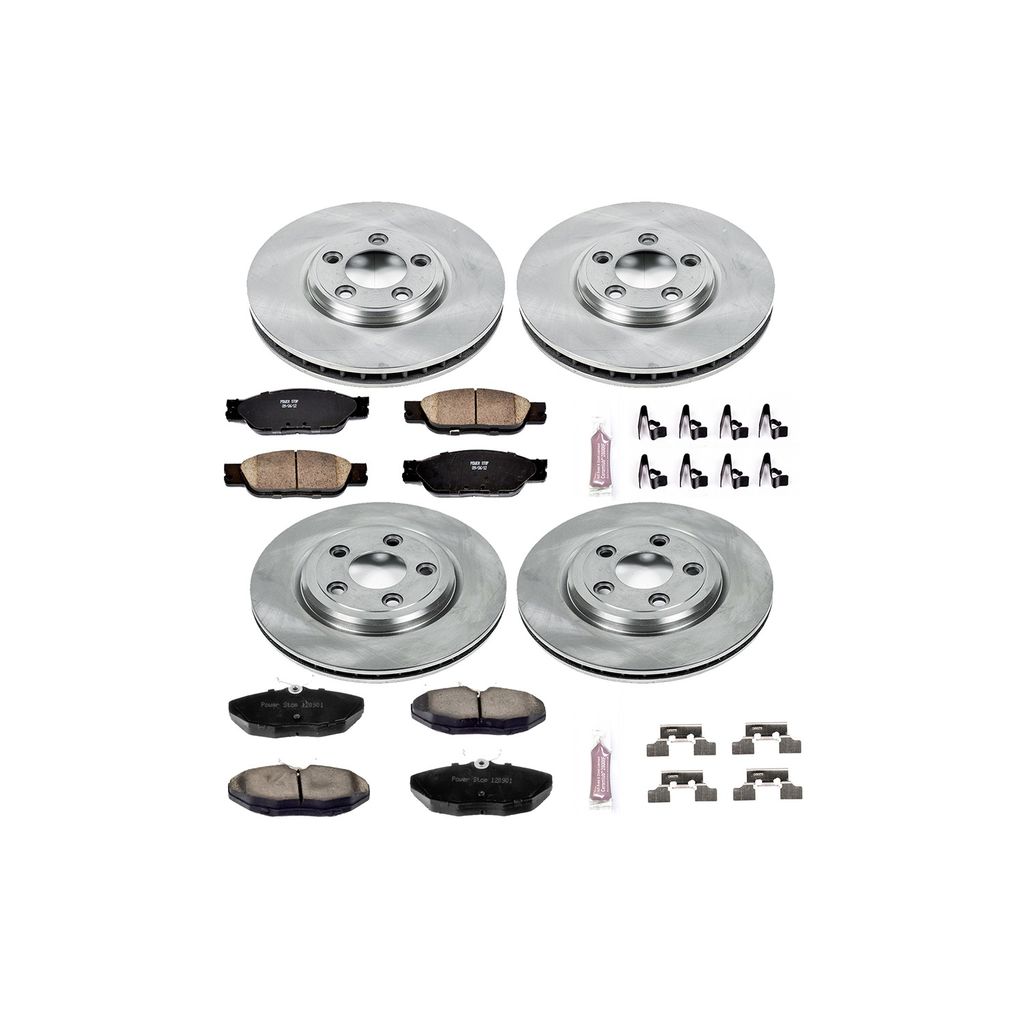 PowerStop KOE1355 - OE Stock Replacement Brake Pad and Rotor Kit