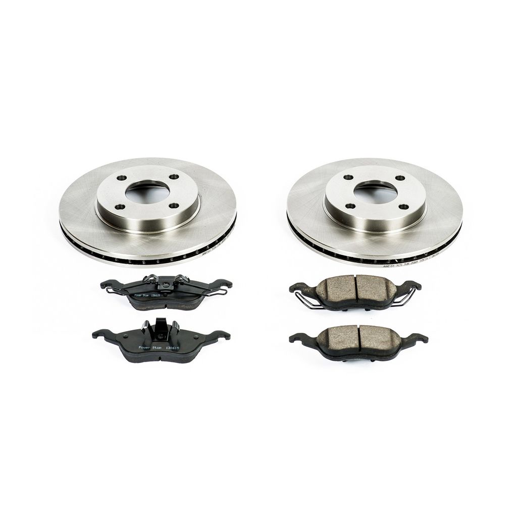 PowerStop KOE1358 - OE Stock Replacement Brake Pad and Rotor Kit