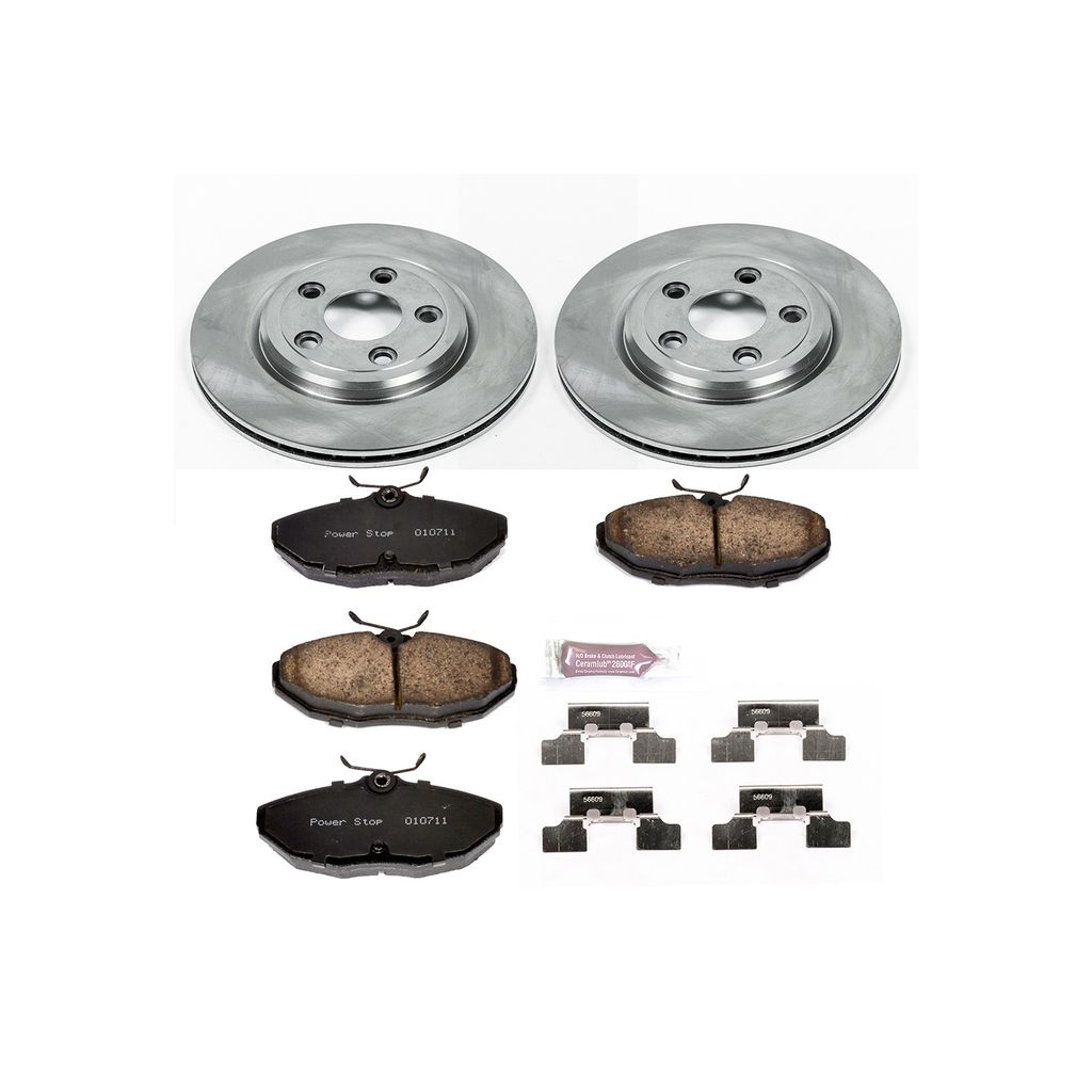PowerStop KOE1361 - OE Stock Replacement Brake Pad and Rotor Kit