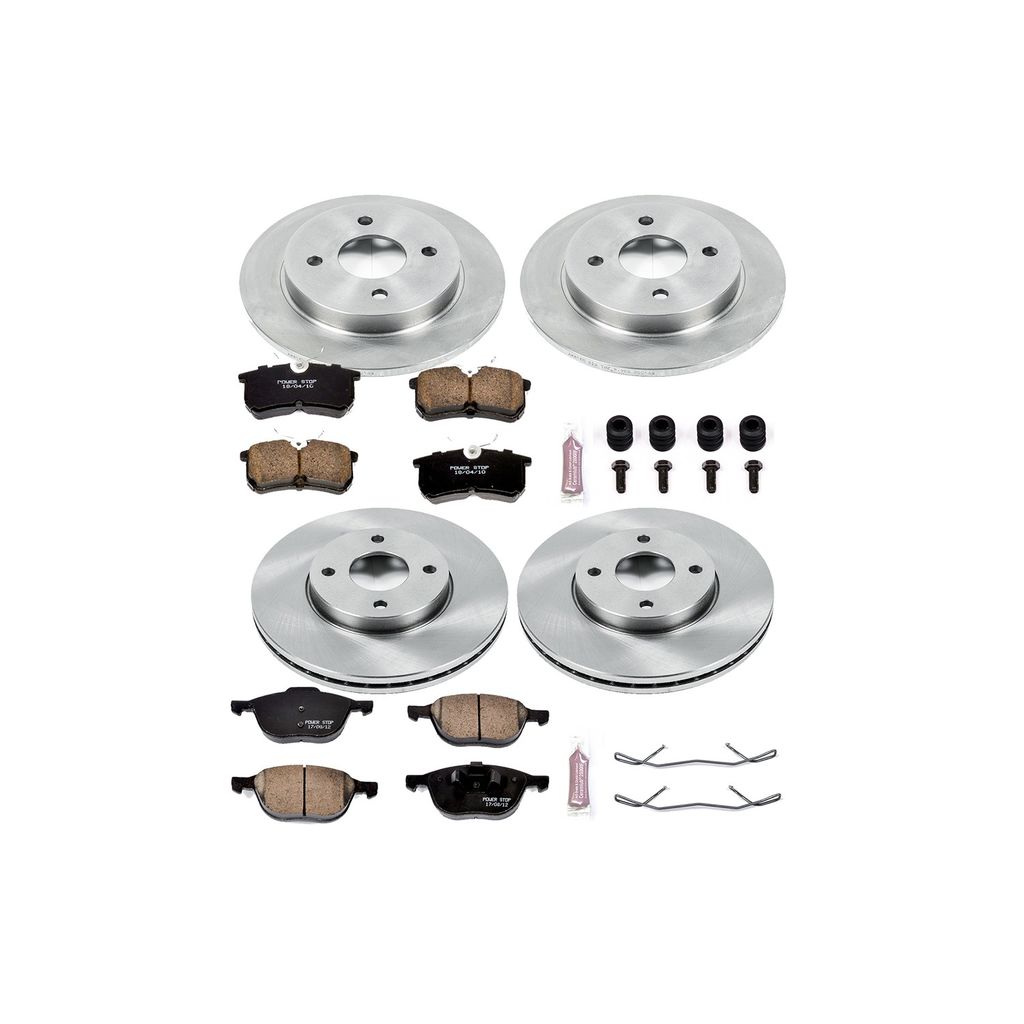 PowerStop KOE1378 - OE Stock Replacement Brake Pad and Rotor Kit