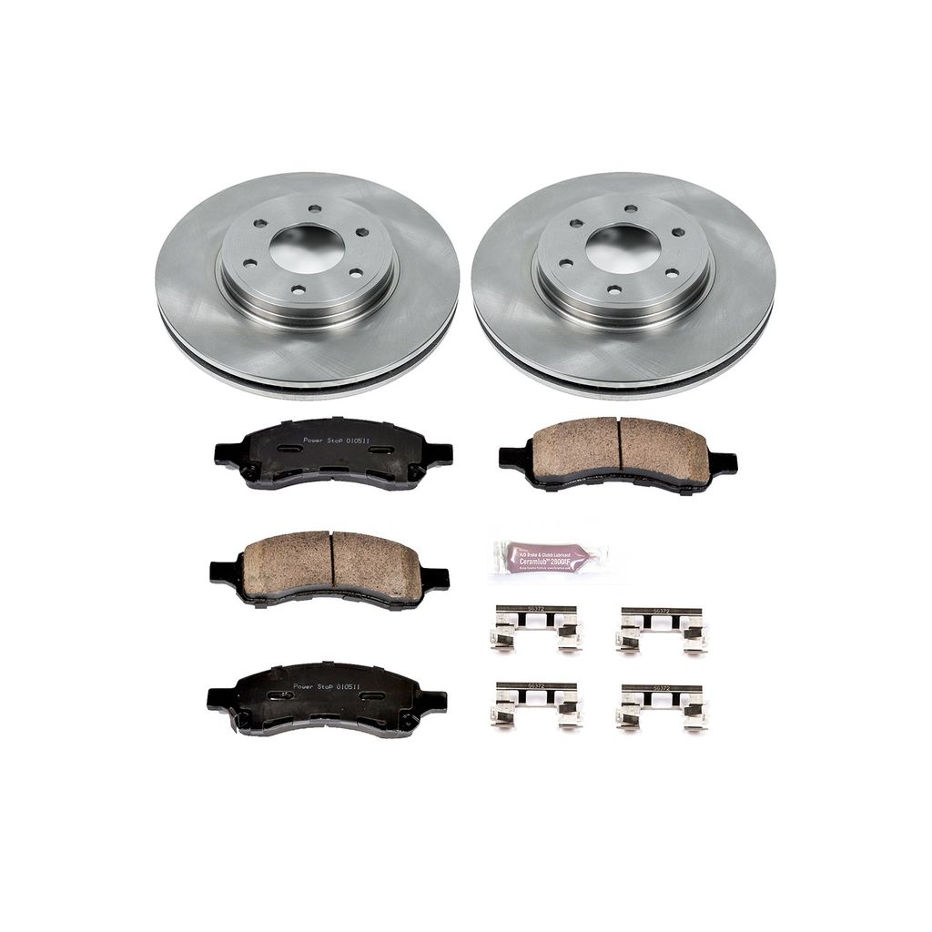 PowerStop KOE1453 - OE Stock Replacement Brake Pad and Rotor Kit