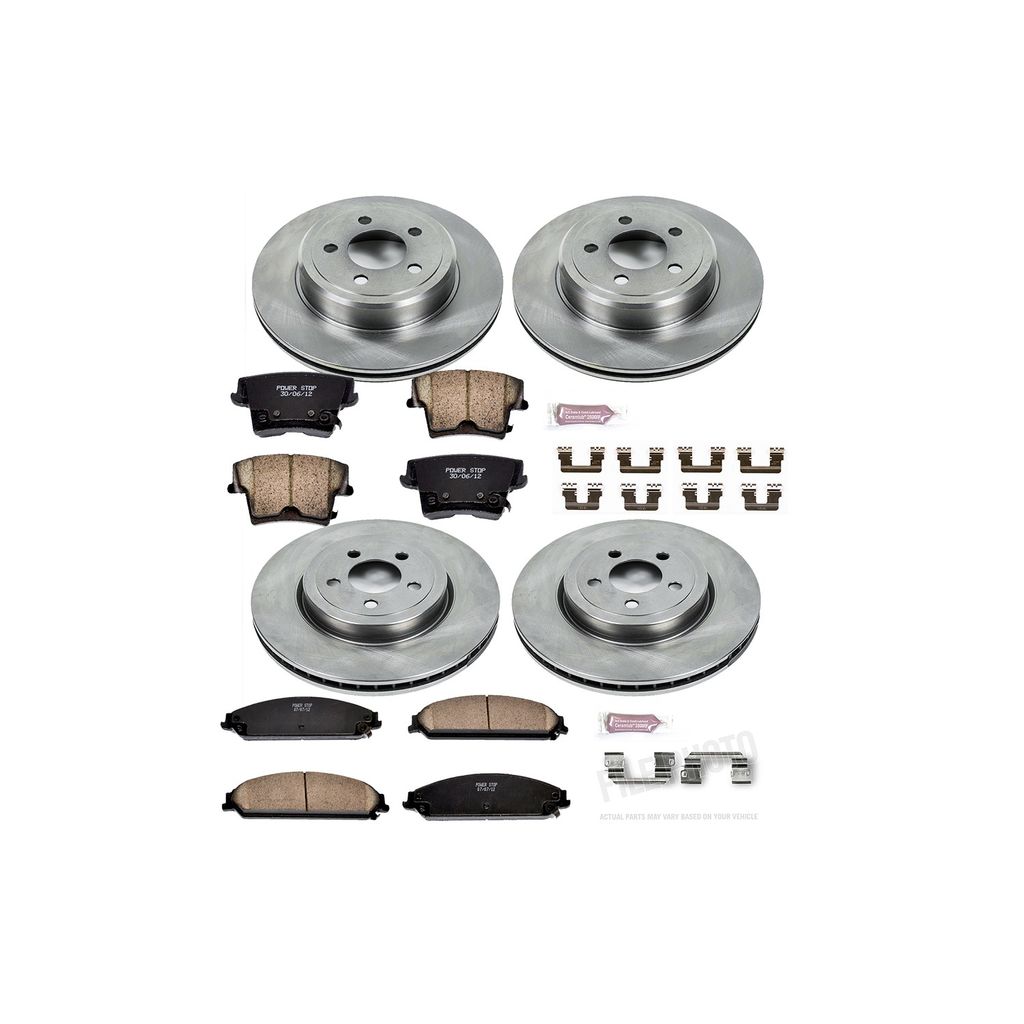 PowerStop KOE2853 - OE Stock Replacement Brake Pad and Rotor Kit