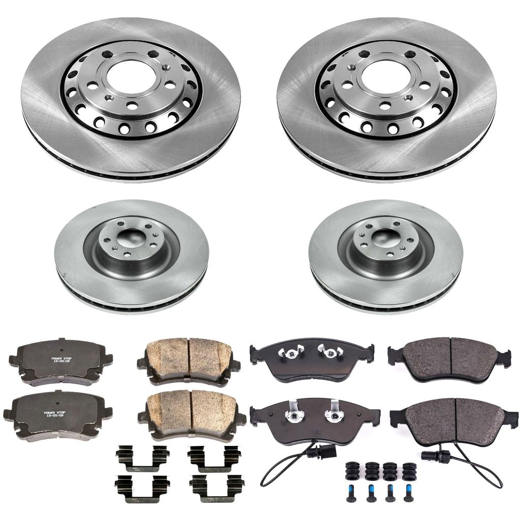 PowerStop KOE4008 - OE Stock Replacement Brake Pad and Rotor Kit