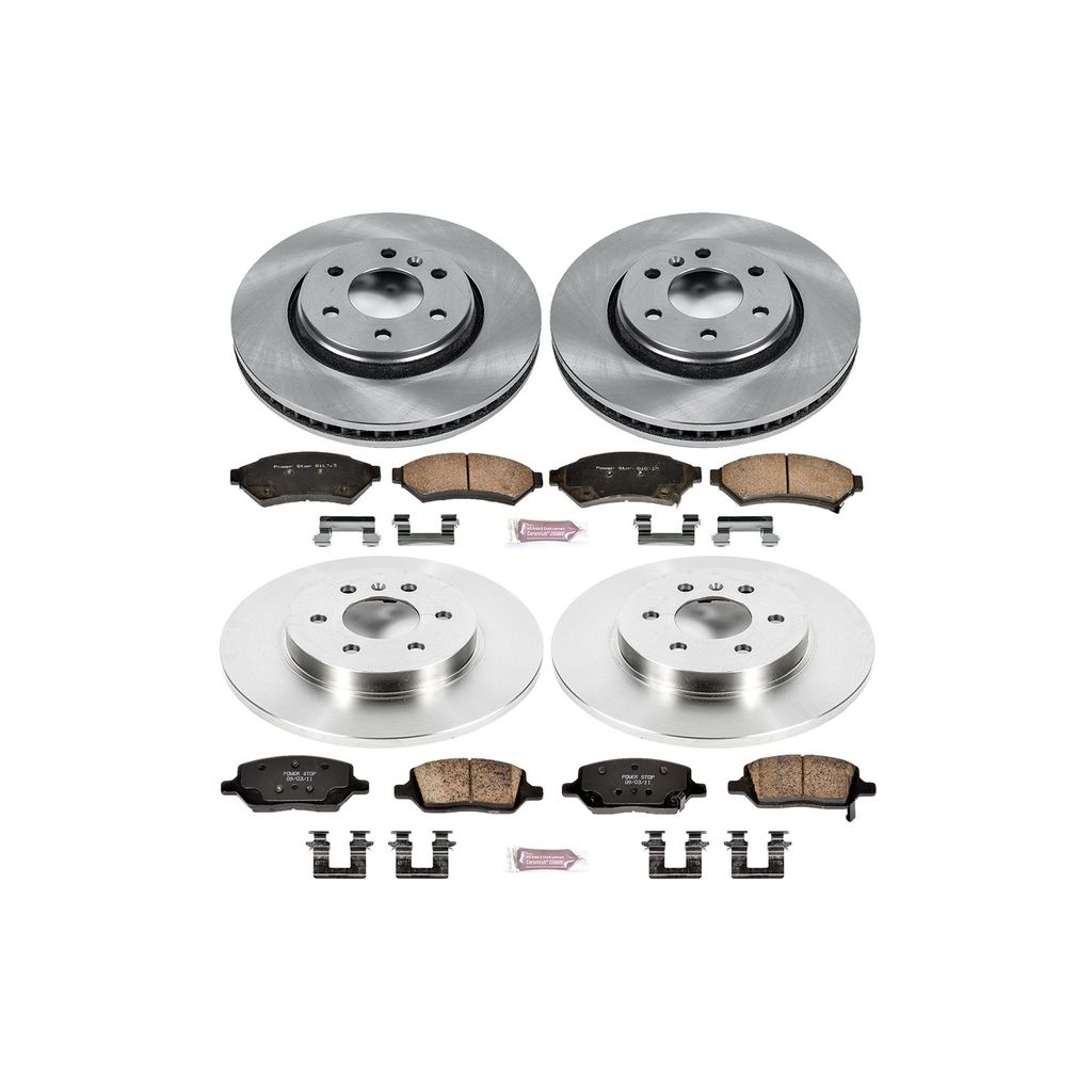 PowerStop KOE4048 - OE Stock Replacement Brake Pad and Rotor Kit