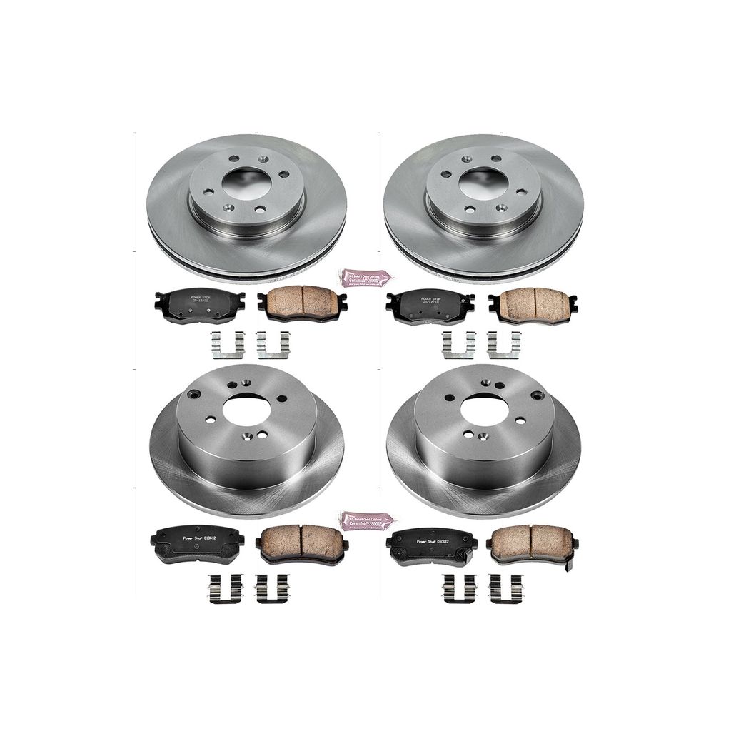 PowerStop KOE4091 - OE Stock Replacement Brake Pad and Rotor Kit