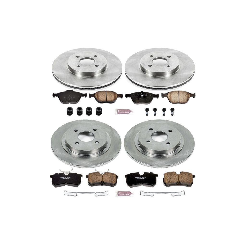 PowerStop KOE4467 - OE Stock Replacement Brake Pad and Rotor Kit