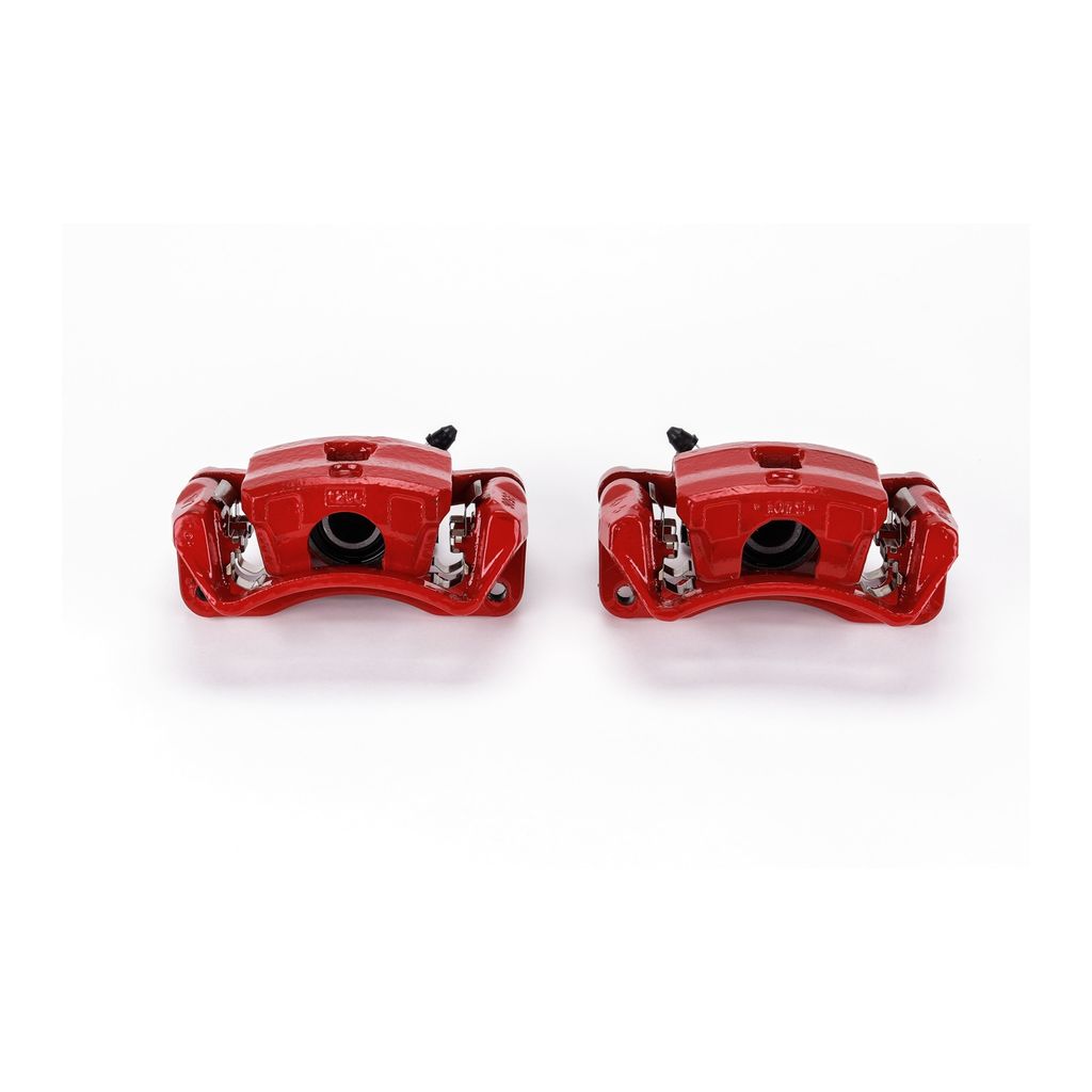PowerStop S2966 - Disc Brake Caliper Set, Red, Powdercoated with Bracket