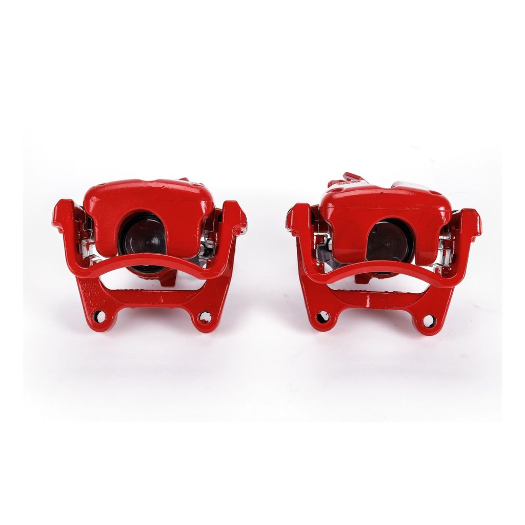 PowerStop S2976A - Disc Brake Caliper Set, Red, Powdercoated with Bracket