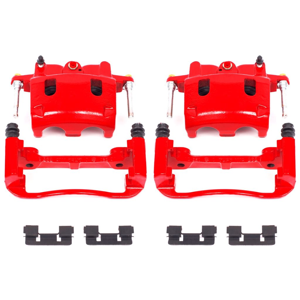 PowerStop S2982 - Disc Brake Caliper Set, Red, Powdercoated with Bracket