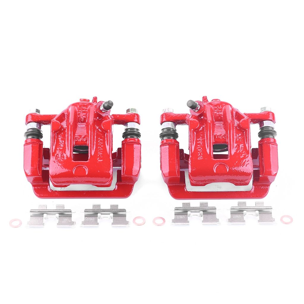 PowerStop S3100 - Disc Brake Caliper Set, Red, Powdercoated with Bracket
