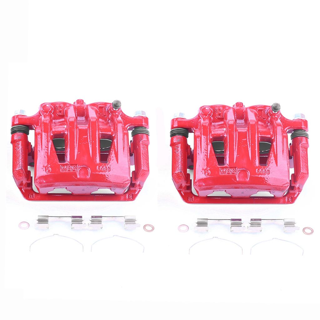 PowerStop S3106 - Disc Brake Caliper Set, Red, Powdercoated with Bracket