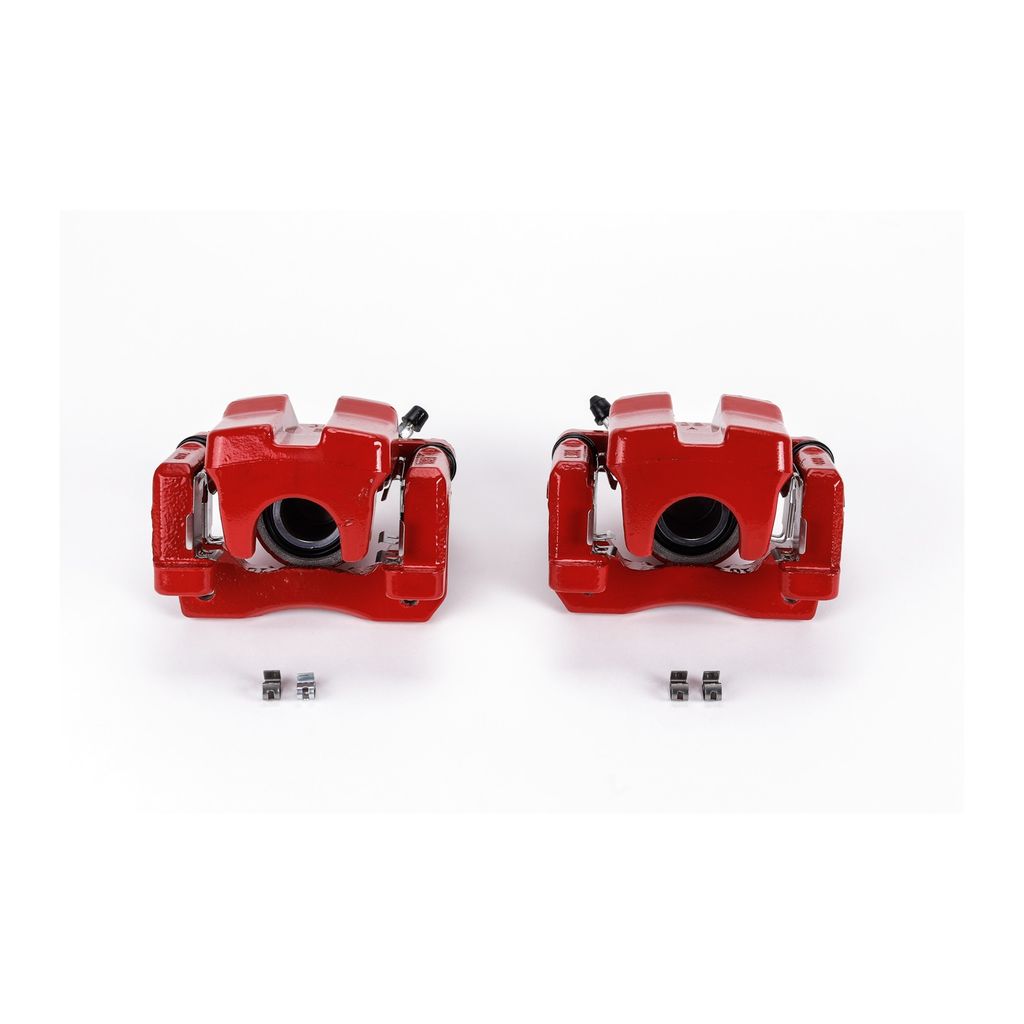 PowerStop S3130 - Disc Brake Caliper Set, Red, Powdercoated with Bracket