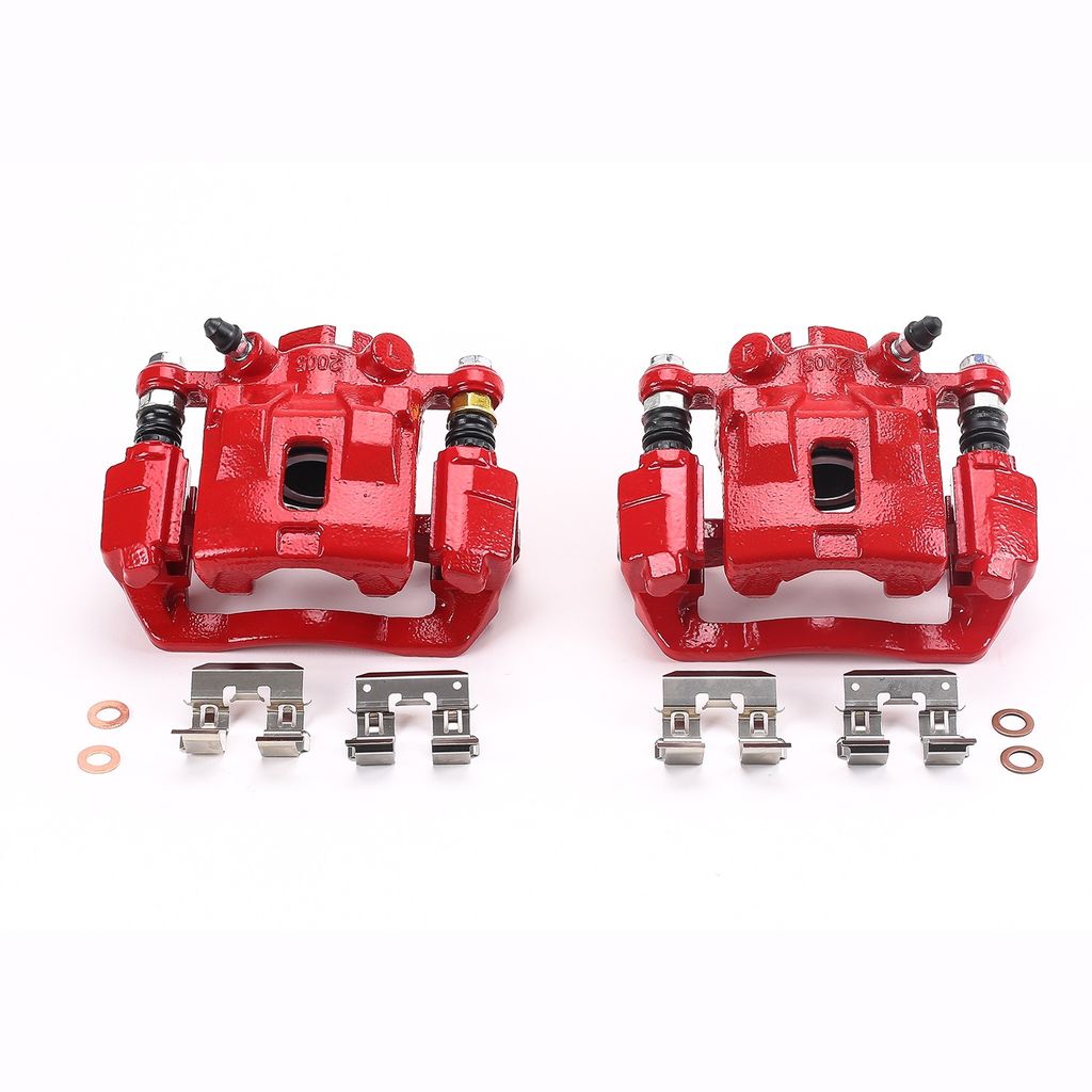 PowerStop S3216 - Disc Brake Caliper Set, Red, Powdercoated with Bracket