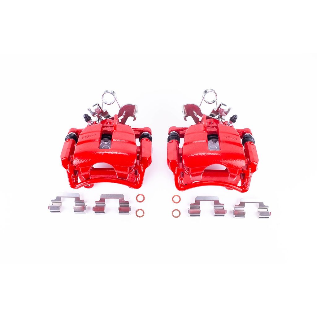 PowerStop S3252 - Disc Brake Caliper Set, Red, Powdercoated with Bracket