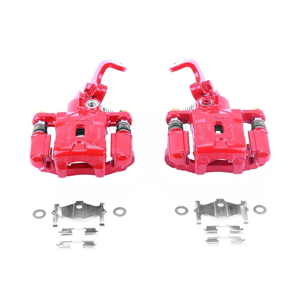PowerStop S3302 - Disc Brake Caliper Set, Red, Powdercoated with Bracket
