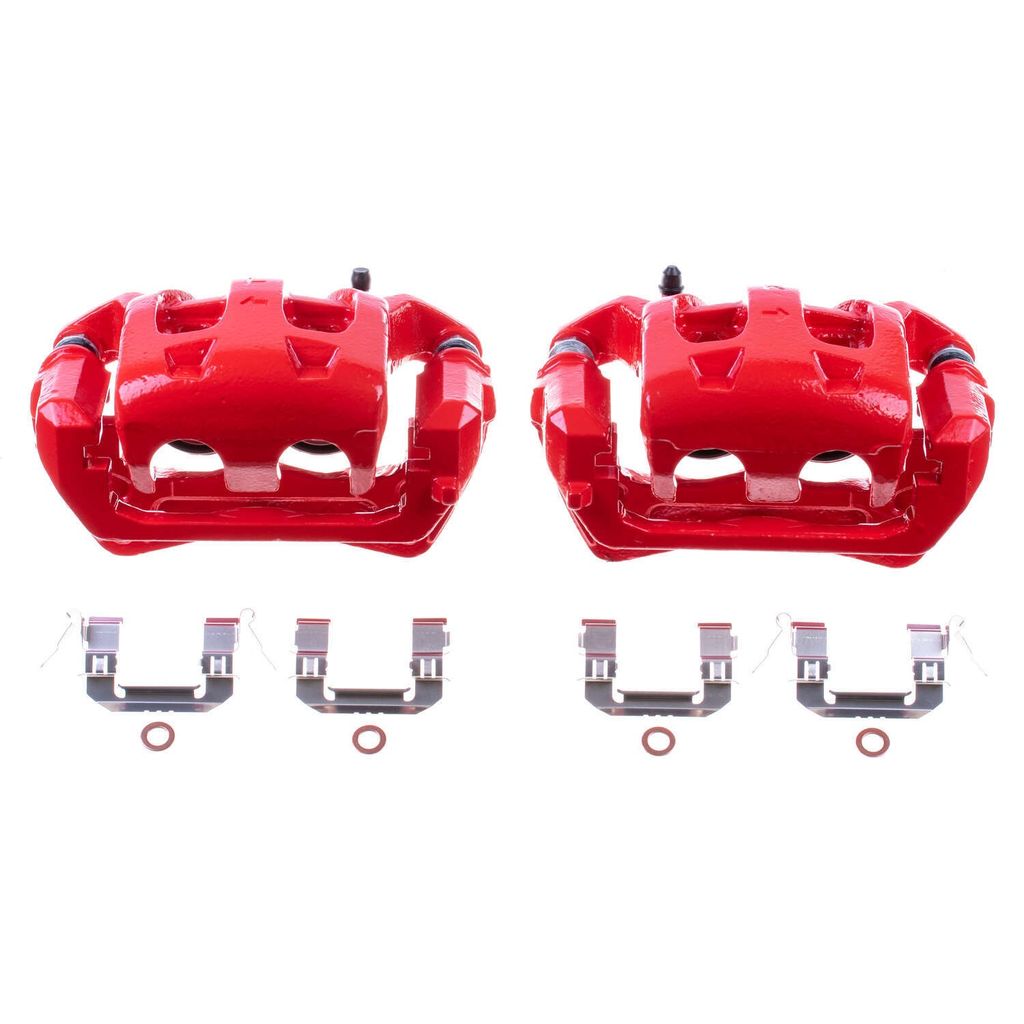 PowerStop S3310 - Disc Brake Caliper Set, Red, Powdercoated with Bracket