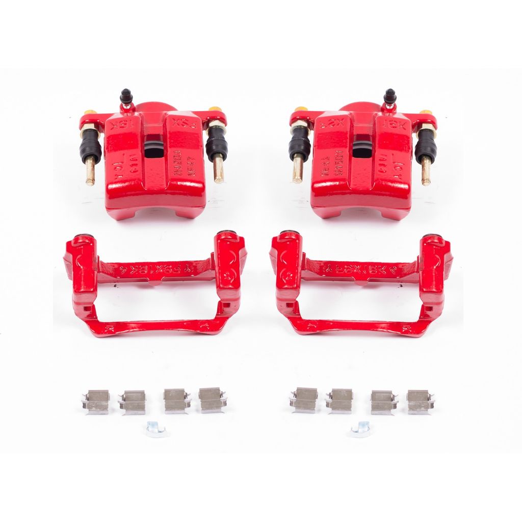 PowerStop S3316 - Disc Brake Caliper Set, Red, Powdercoated with Bracket