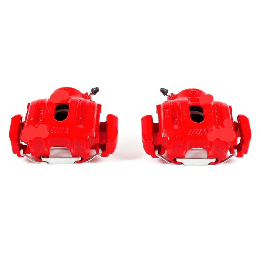 PowerStop S3404 - Disc Brake Caliper Set, Red, Powdercoated with Bracket
