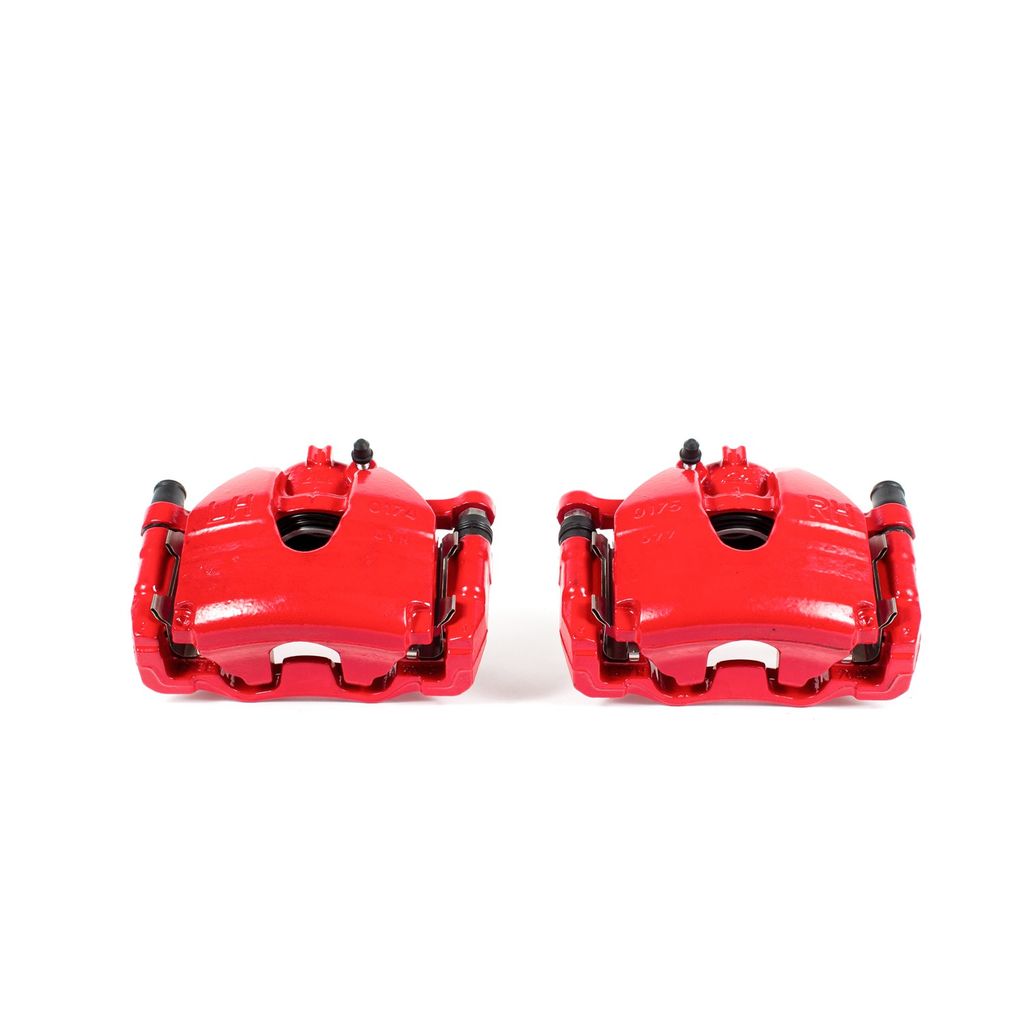 PowerStop S3702 - Disc Brake Caliper Set, Red, Powdercoated with Bracket