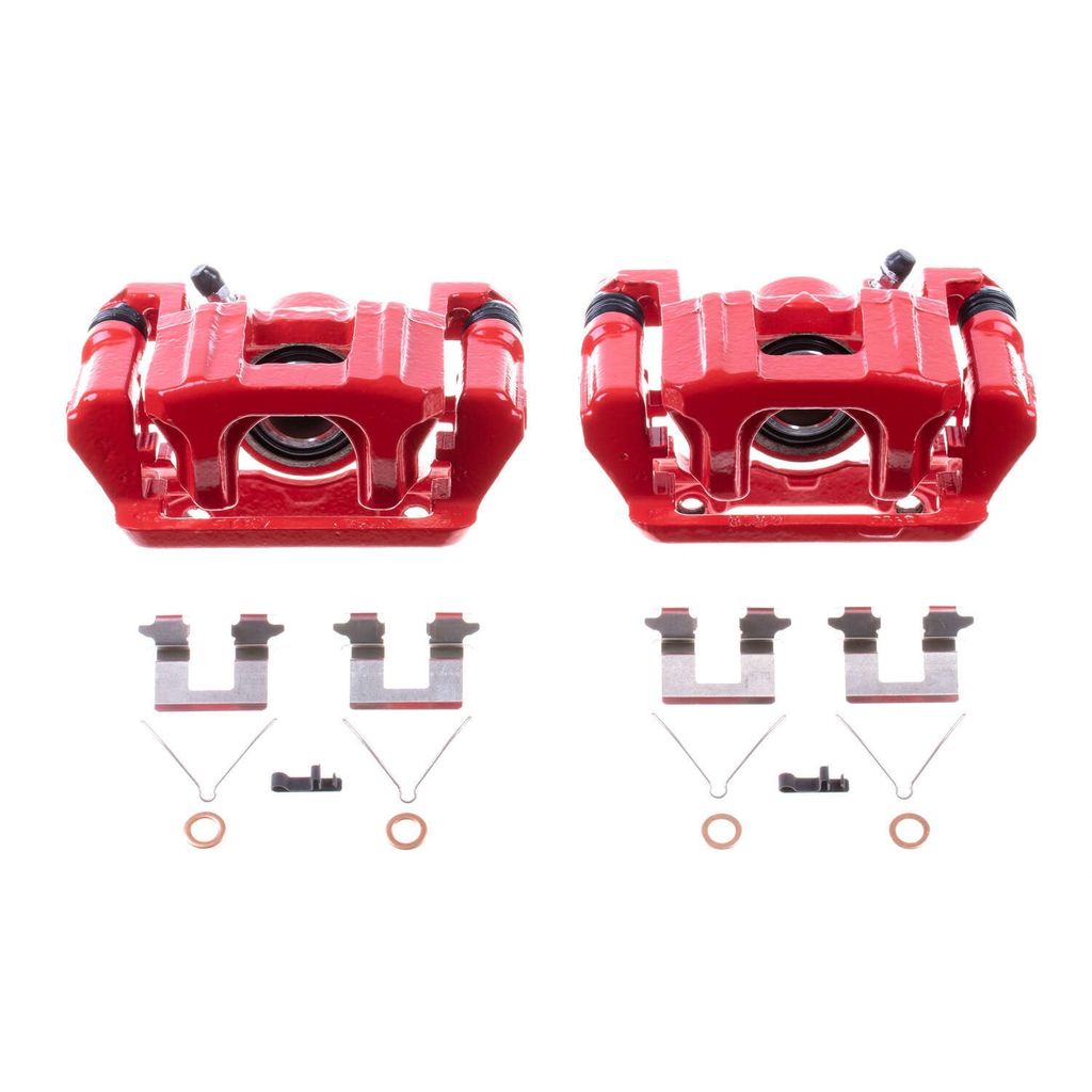 PowerStop S3824 - Disc Brake Caliper Set, Red, Powdercoated with Bracket