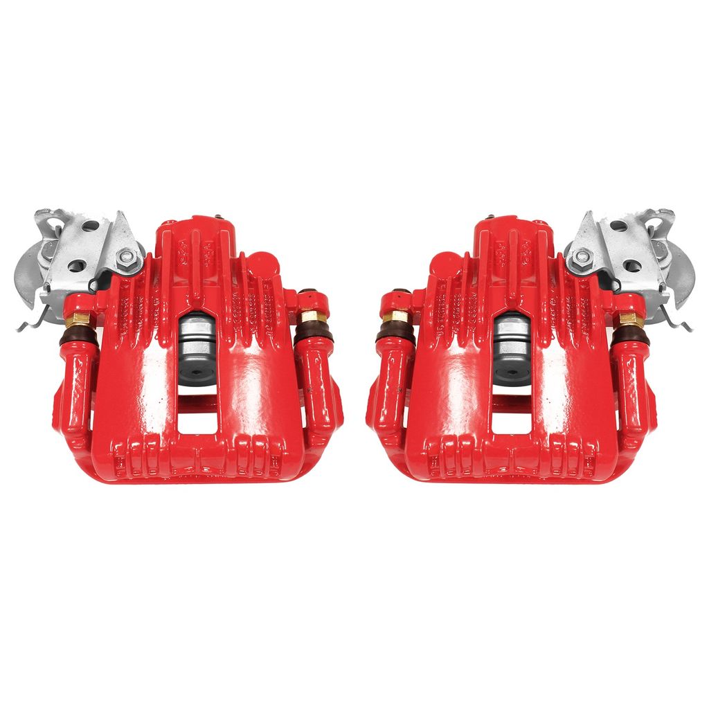 PowerStop S4540 - Disc Brake Caliper Set, Red, Powdercoated with Bracket