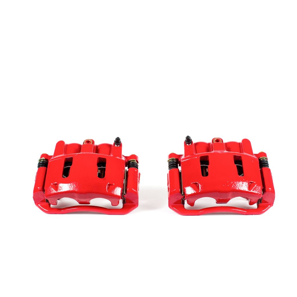 PowerStop S4606 - Disc Brake Caliper Set, Red, Powdercoated with Bracket
