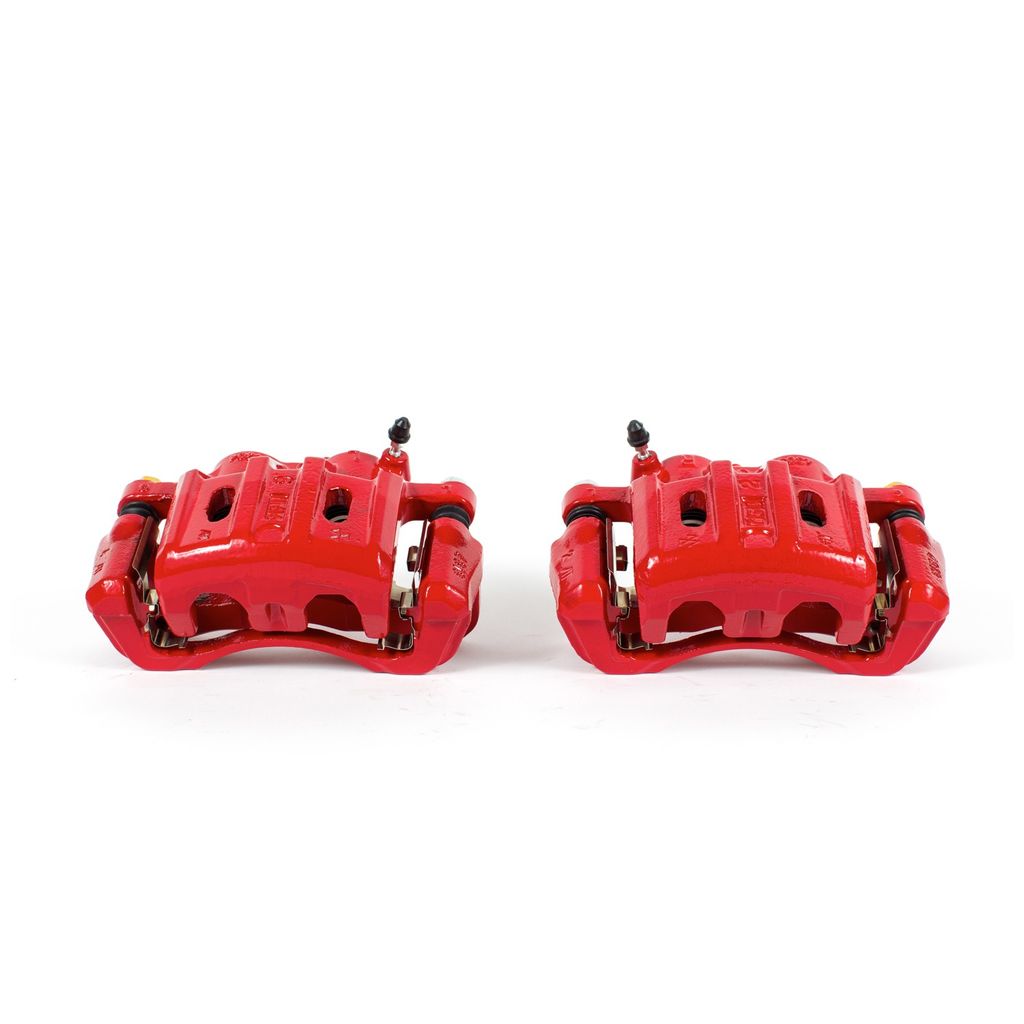 PowerStop S4670 - Disc Brake Caliper Set, Red, Powdercoated with Bracket