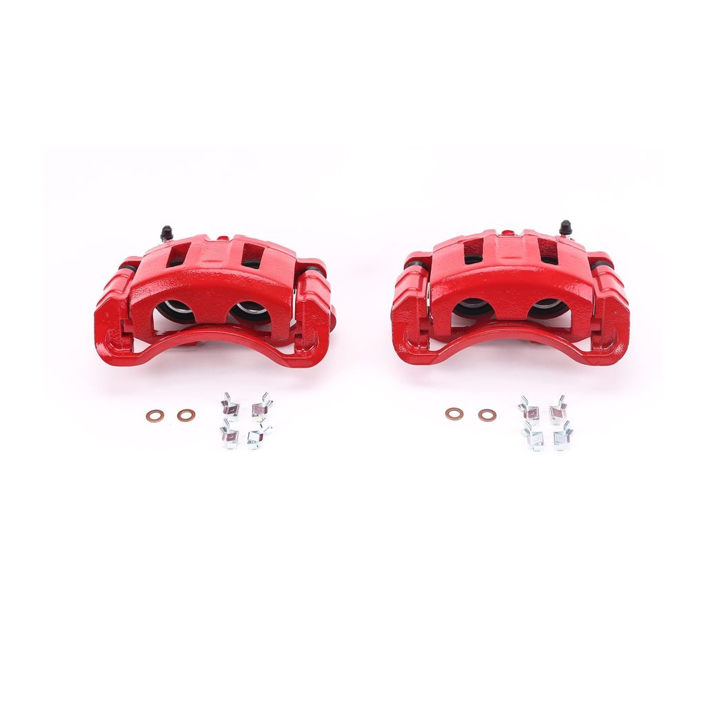 PowerStop S4694 - Disc Brake Caliper Set, Red, Powdercoated with Bracket