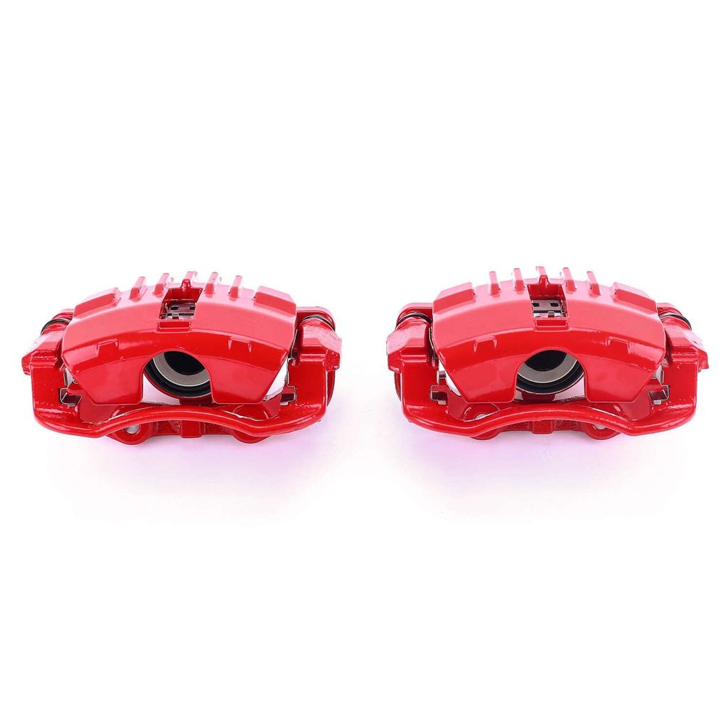 PowerStop S4712 - Disc Brake Caliper Set, Red, Powdercoated with Bracket