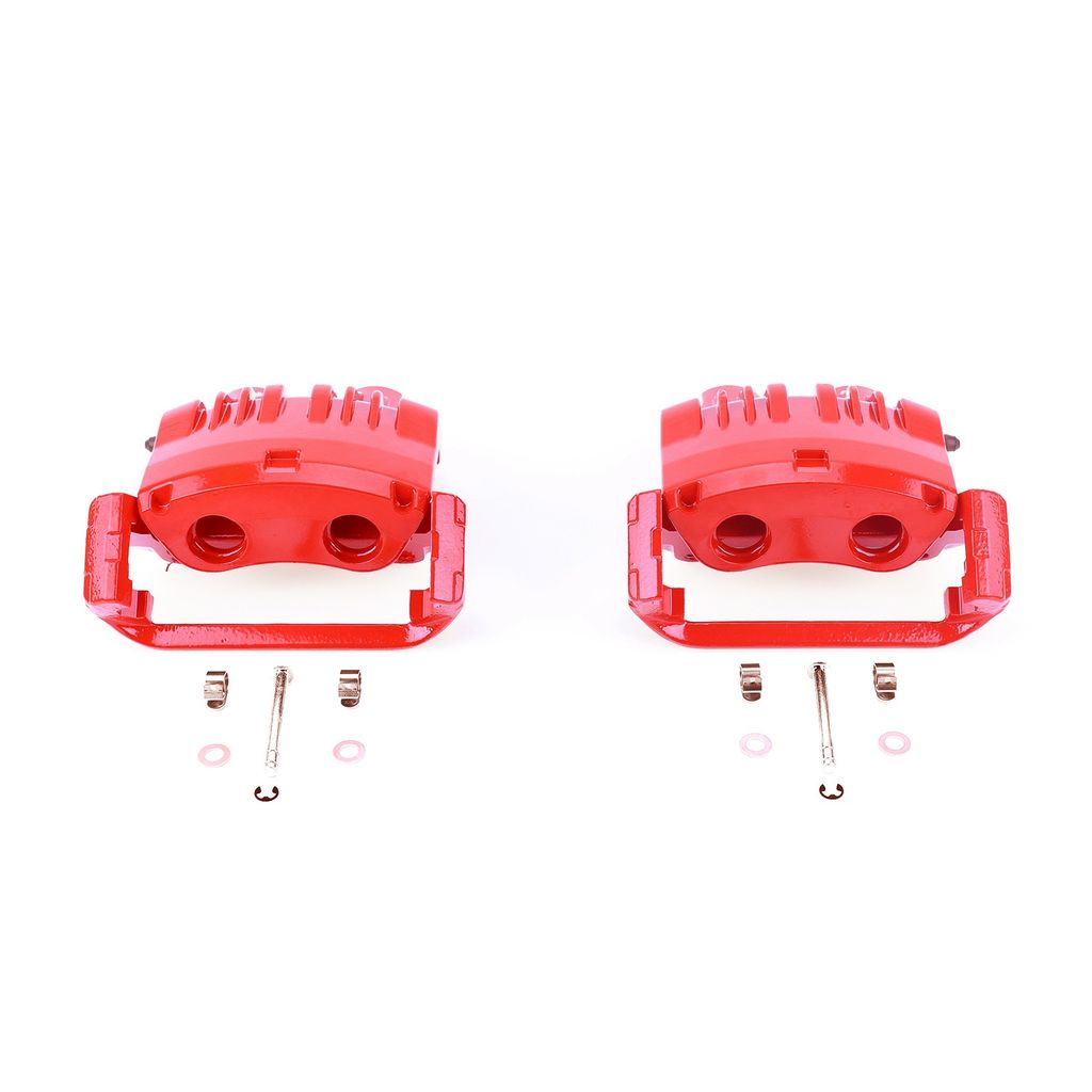 PowerStop S4766C - Disc Brake Caliper Set, Red, Powdercoated with Bracket