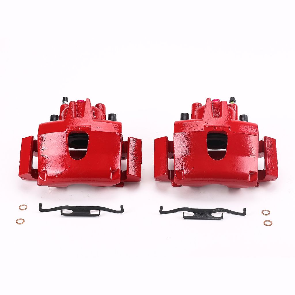 PowerStop S4776 - Disc Brake Caliper Set, Red, Powdercoated with Bracket