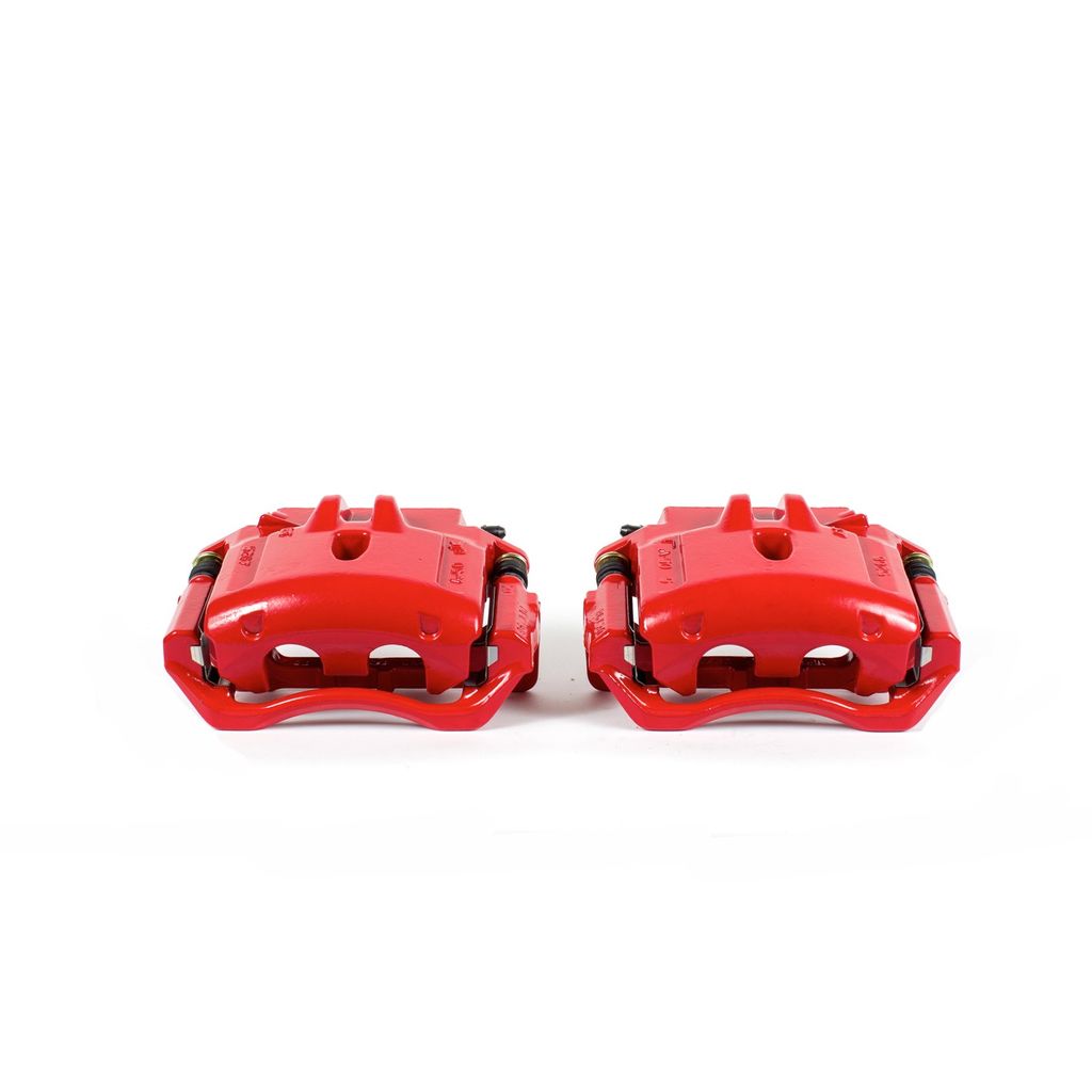 PowerStop S4792 - Disc Brake Caliper Set, Red, Powdercoated with Bracket