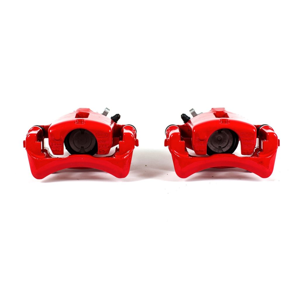 PowerStop S4812 - Disc Brake Caliper Set, Red, Powdercoated with Bracket
