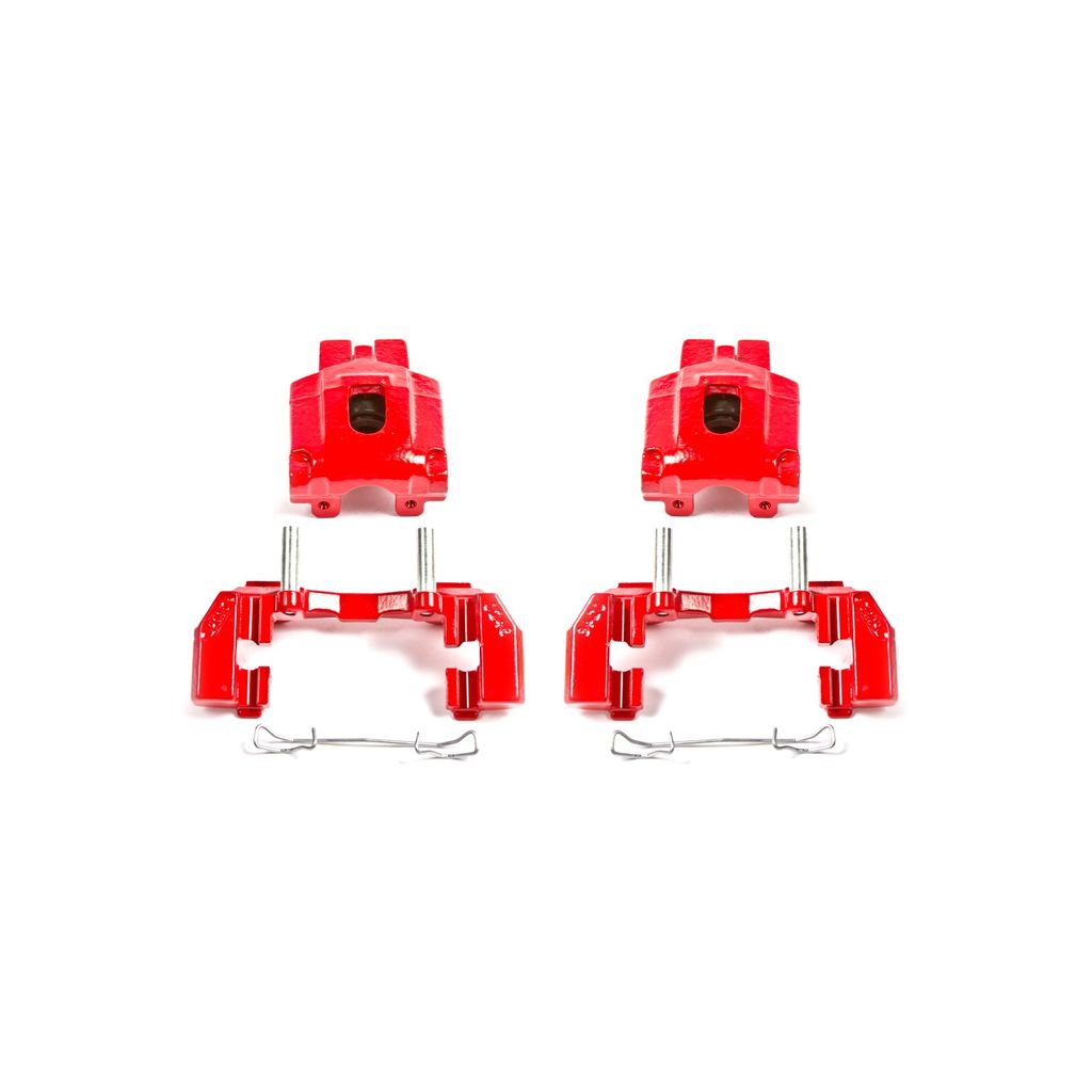 PowerStop S4818 - Disc Brake Caliper Set, Red, Powdercoated with Bracket