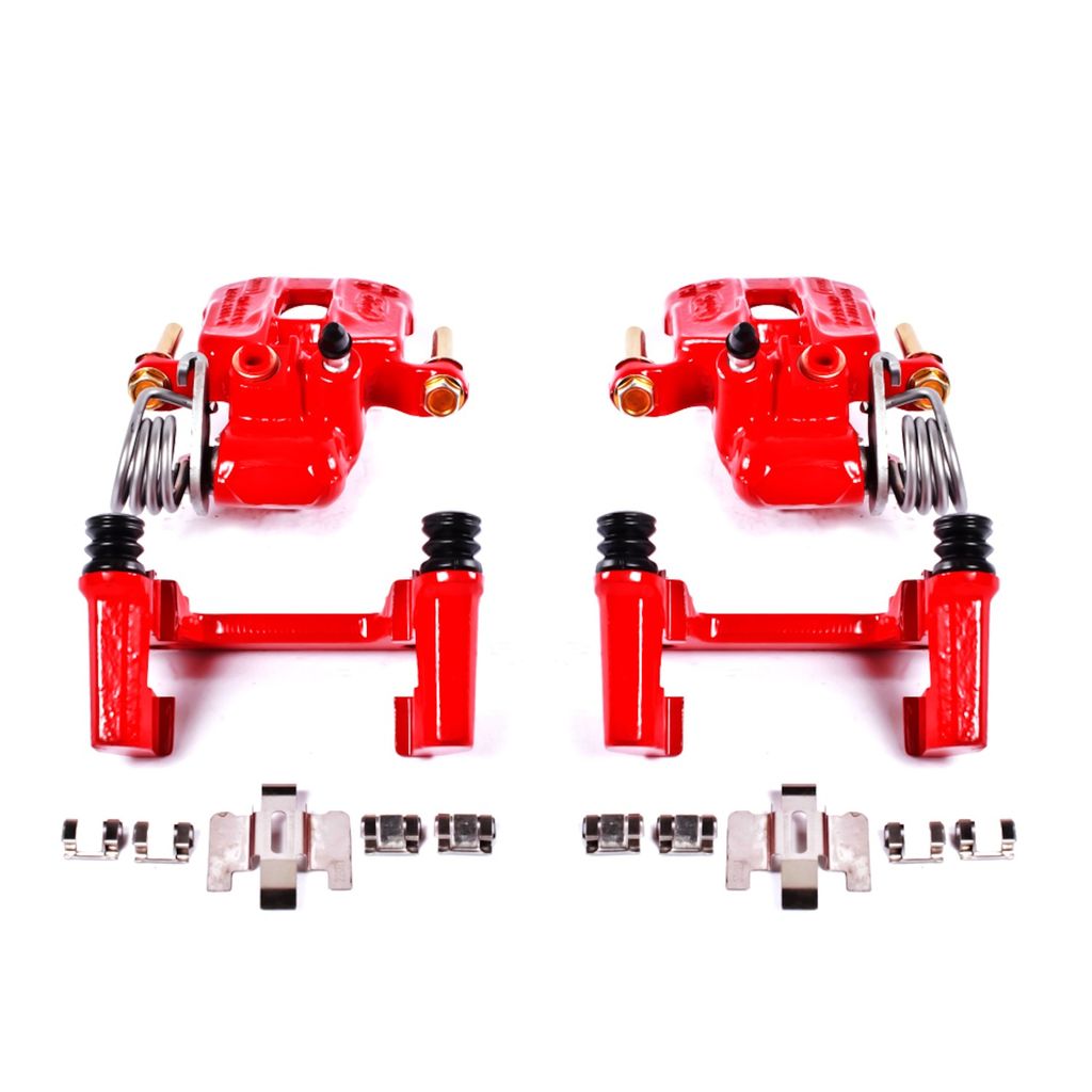 PowerStop S4824 - Disc Brake Caliper Set, Red, Powdercoated with Bracket