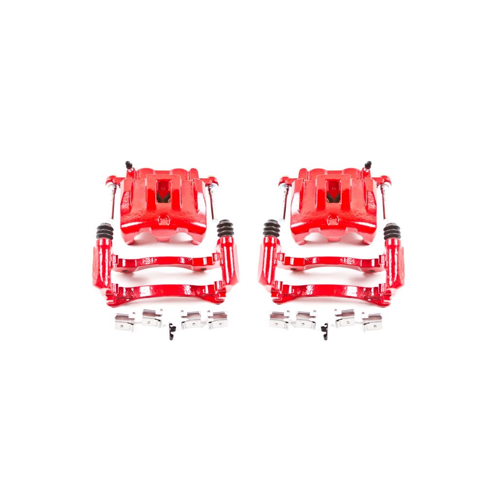 PowerStop S4826 - Disc Brake Caliper Set, Red, Powdercoated with Bracket