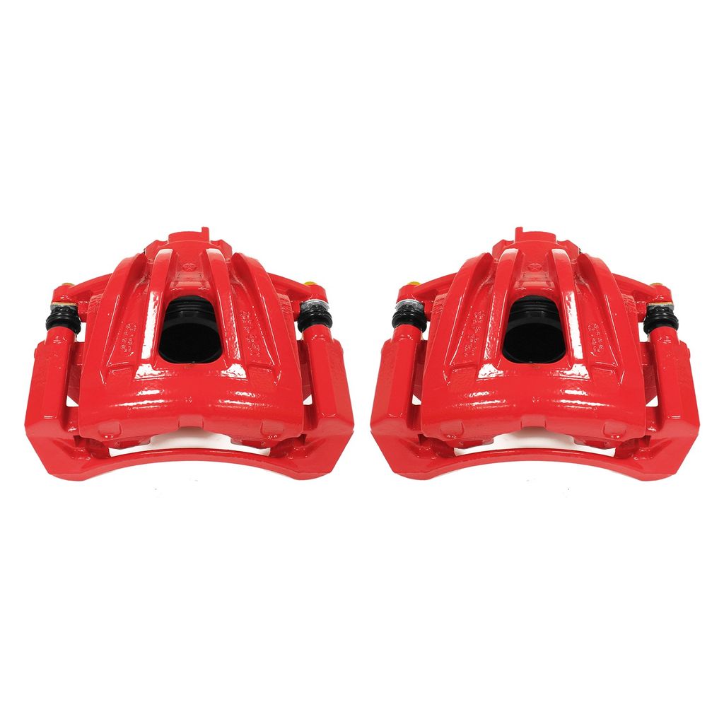 PowerStop S4844 - Disc Brake Caliper Set, Red, Powdercoated with Bracket