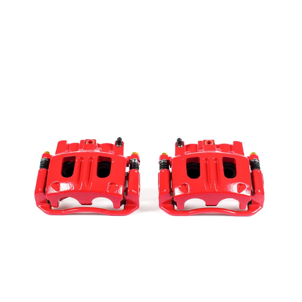 PowerStop S4848 - Disc Brake Caliper Set, Red, Powdercoated with Bracket