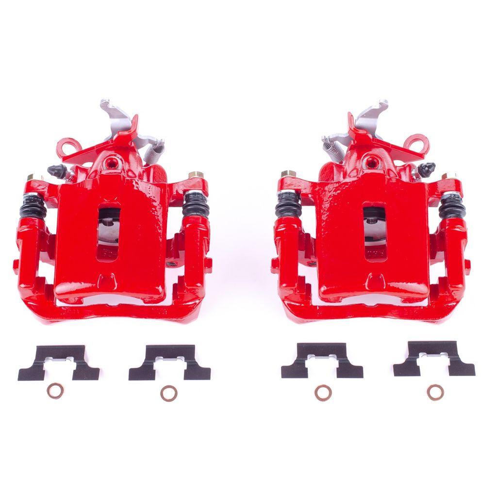 PowerStop S4852 - Disc Brake Caliper Set, Red, Powdercoated with Bracket