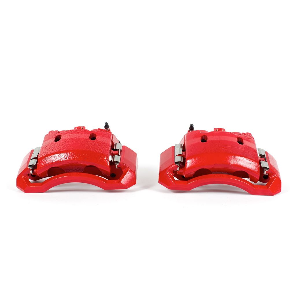 PowerStop S4890 - Disc Brake Caliper Set, Red, Powdercoated with Bracket