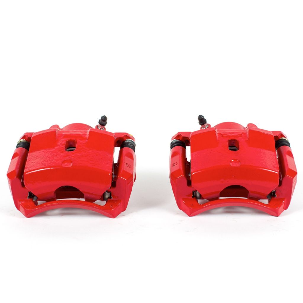 PowerStop S4910 - Disc Brake Caliper Set, Red, Powdercoated with Bracket