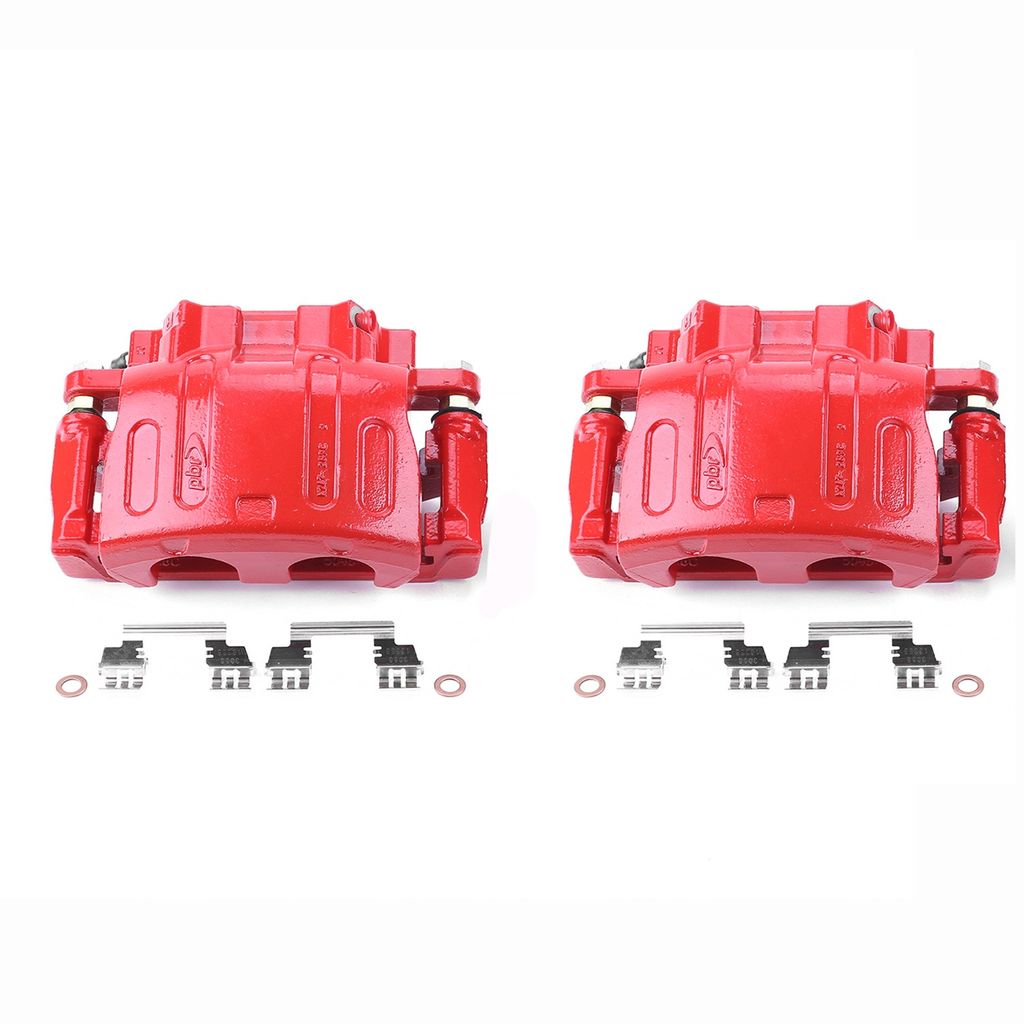 PowerStop S4922 - Disc Brake Caliper Set, Red, Powdercoated with Bracket