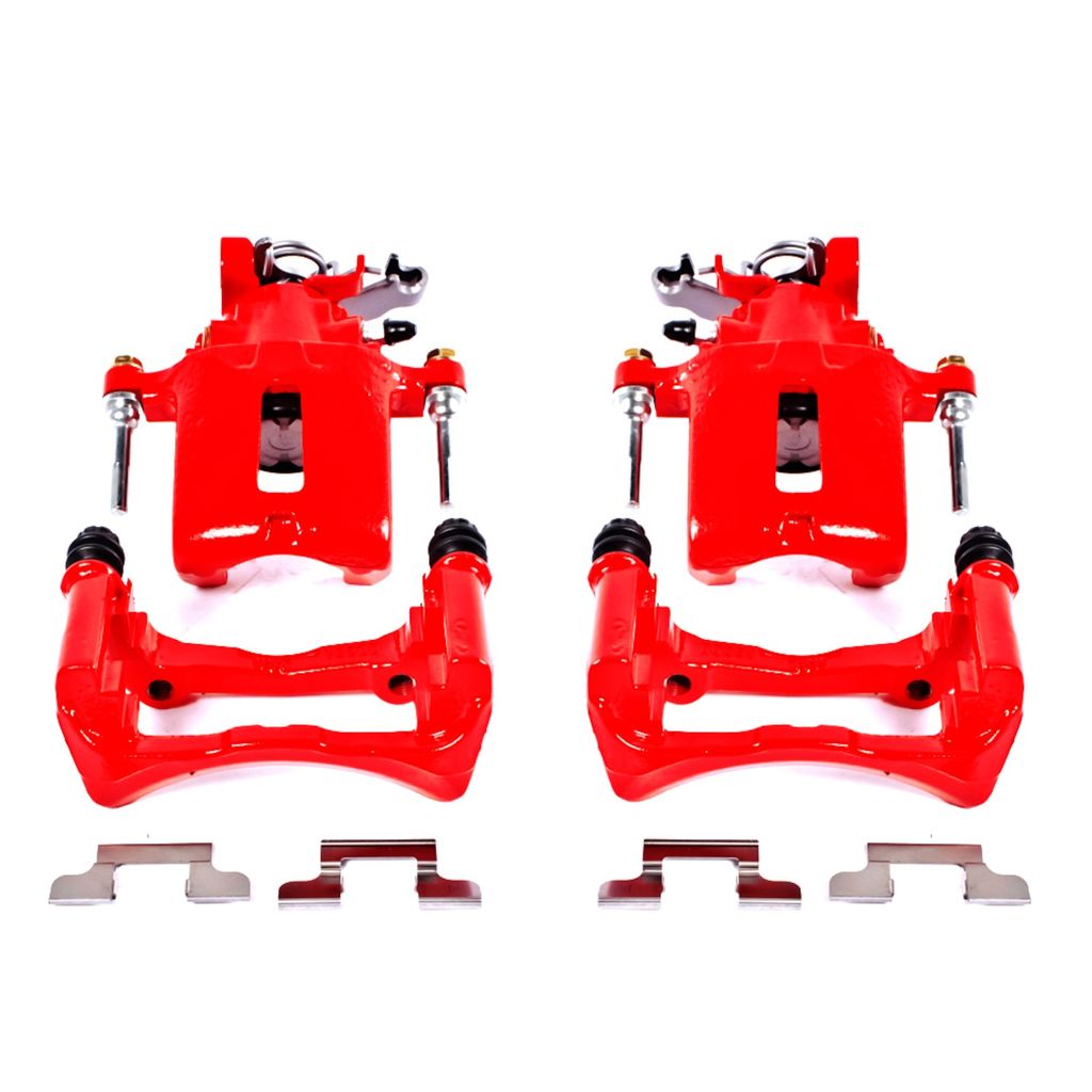 PowerStop S4926 - Disc Brake Caliper Set, Red, Powdercoated with Bracket