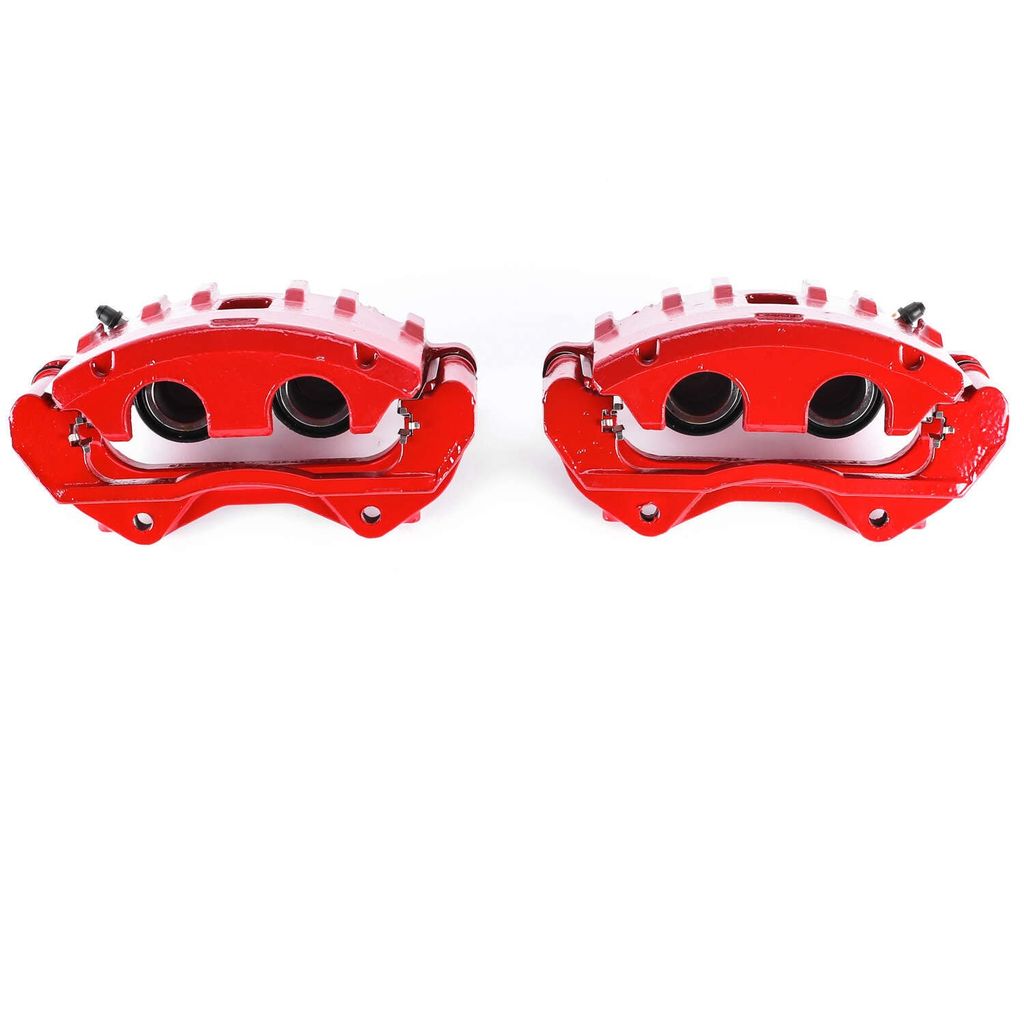 PowerStop S4966 - Disc Brake Caliper Set, Red, Powdercoated with Bracket