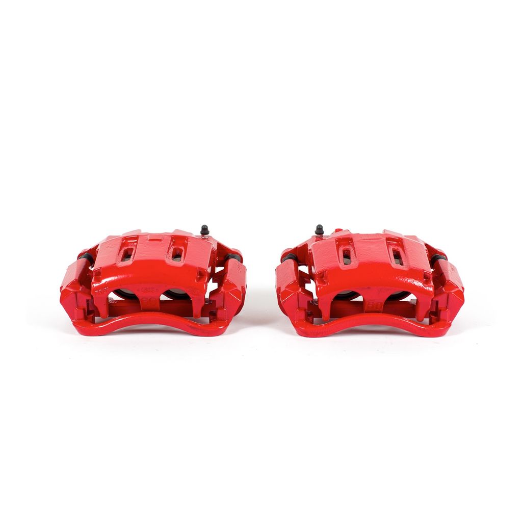 PowerStop S4996 - Disc Brake Caliper Set, Red, Powdercoated with Bracket