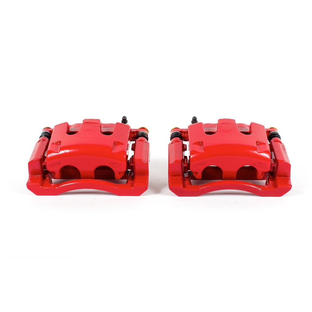 PowerStop S5028 - Disc Brake Caliper Set, Red, Powdercoated with Bracket
