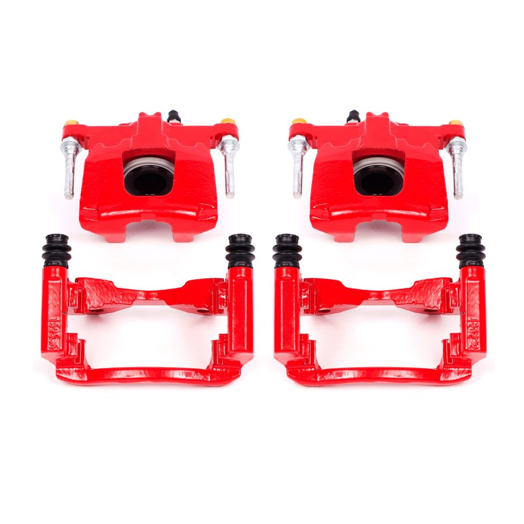 PowerStop S5046 - Disc Brake Caliper Set, Red, Powdercoated with Bracket