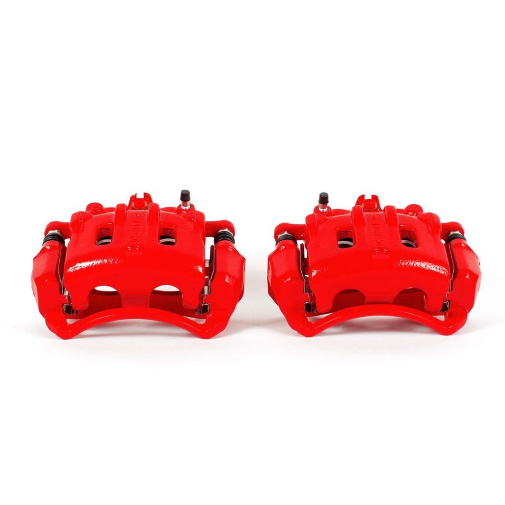 PowerStop S5056 - Disc Brake Caliper Set, Red, Powdercoated with Bracket